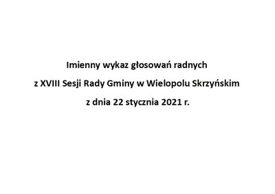 Imienny wykaz głosowań radnych
