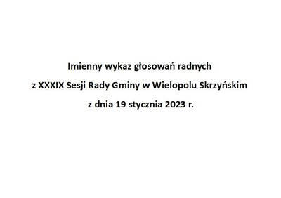 Imienny wykaz głosowań radnych