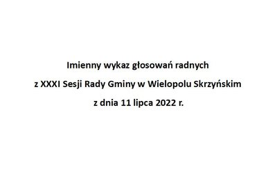 Imienny wykaz głosowań radnych