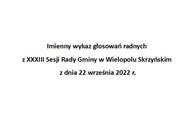 Imienny wykaz głosowań radnych