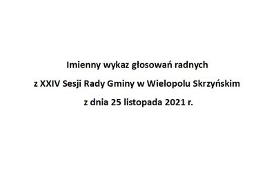 Imienny wykaz głosowań radnych