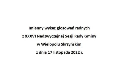 Imienny wykaz głosowań radnych