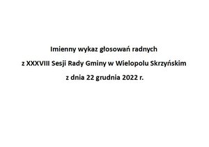 Imienny wykaz głosowań radnych