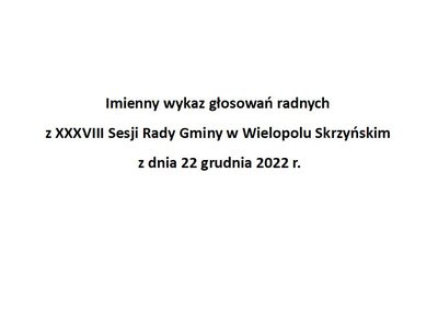 Imienny wykaz głosowań radnych