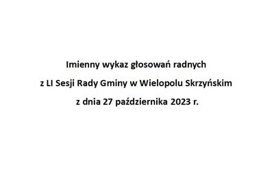 Imienny wykaz głosowań radnych