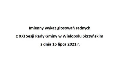 Imienny wykaz głosowań radnych