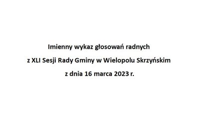 Imienny wykaz głosowań radnych