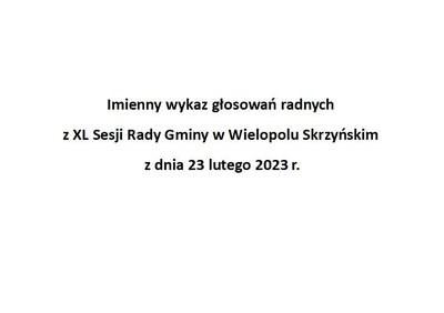 Imienny wykaz głosowań radnych