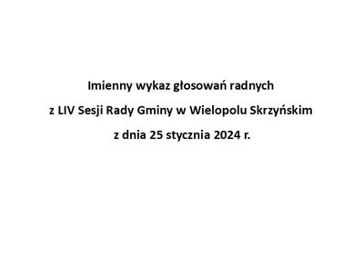 Imienny wykaz głosowań radnych