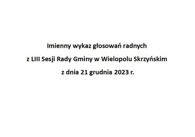 Imienny wykaz głosowań radnych