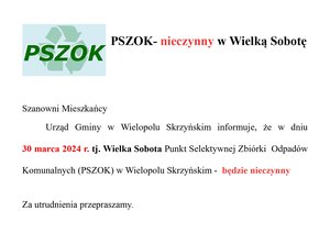 PSZOK nieczynny w Wielką Sobotę