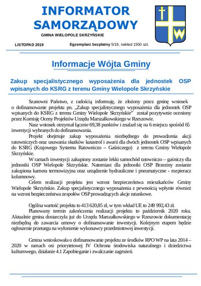 Informator Samorządowy - listopad 2019
