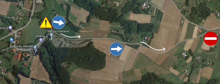 Czasowa zmiana organizacji ruchu na drodze gminnej 107742 R Brzeziny – Łęg