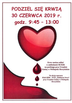 Akcja Honorowego Krwiodawstwa - 30 czerwca 2019 r.