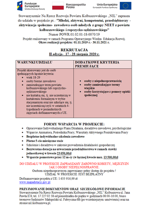 Projekt Młodzi, aktywni, kompetentni, przedsiębiorczy - aktywizacja społeczno- zawodowa osób młodych