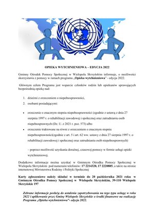 Opieka wytchnieniowa - Edycja 2022