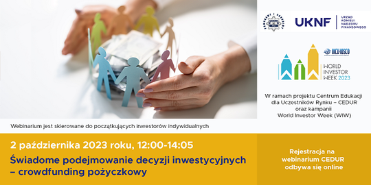 Urząd KNF - zaproszenie na webinarium CEDUR dla początkujących inwestorów indywidualnych
