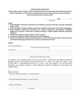 Oświadczenie majątkowe - aktualne wzory dokumentów do pobrania