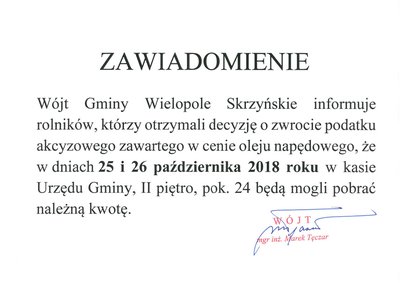Zwrot podatku akcyzowego