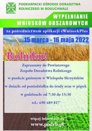 Wnioski o dopłaty bezpośrednie do 16 maja 2022 roku
