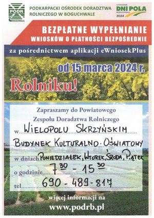 Bezpłatne wypełnianie wniosków o płatności bezpośrednie