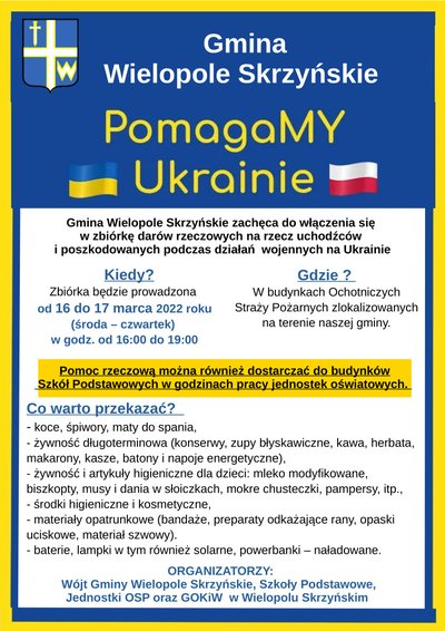 Zbiórka darów na rzecz osób poszkodowanych z Ukrainy