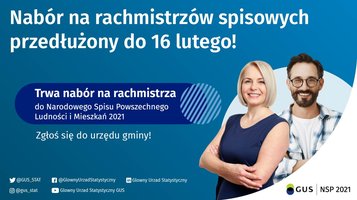 Komunikat w sprawie przedłużenia terminu naboru kandydatów na rachmistrzów spisowych