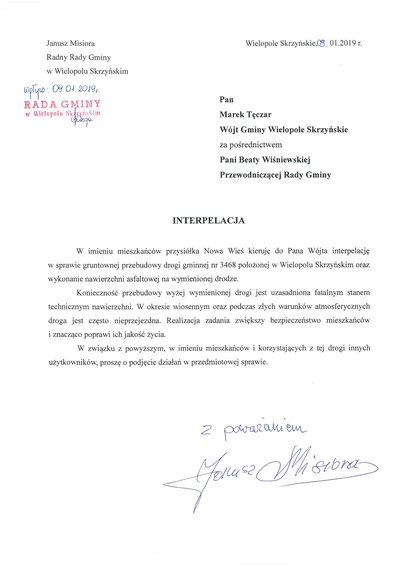 Interpelacja radnego