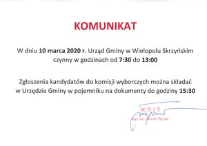 Zmiana godzin otwarcia Urzędu Gminy w Wielki Piątek 10 kwietnia