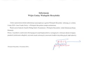 Otwarcie kasy Urzędu Gminy Wielopole Skrzyńskie