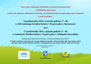 Spotkania informacyjne dotyczące Programu "Czyste Powietrze"