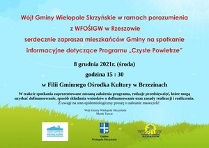 SPOTKANIE INFORMACYJNE DOTYCZĄCE PROGRAMU "CZYSTE POWIETRZE"