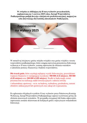 APEL O UDZIAŁ W WYBORACH PREZYDENCKICH