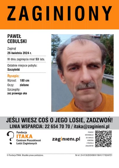 ZAGINIONY - PAWEŁ CEBULSKI