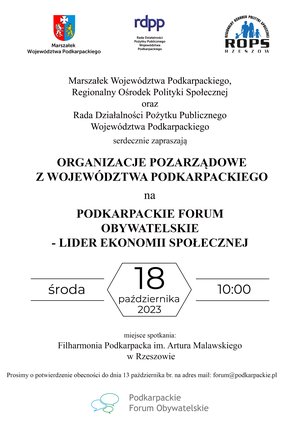 Podkarpackie Forum Obywatelskie – Lider Ekonomii Społecznej 2023