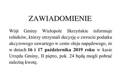 Zwrot podatku akcyzowego zawartego w cenie oleju napędowego