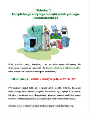 Zbiórka zużytego sprzętu elektrycznego i elektronicznego