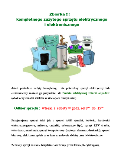 Zbiórka zużytego sprzętu elektrycznego i elektronicznego
