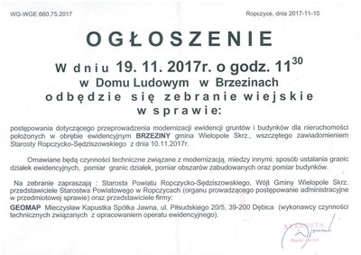 Zebranie Wiejskie w Brzezinach