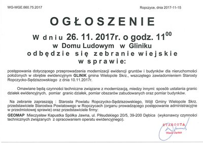 Zebranie Wiejskie w Gliniku
