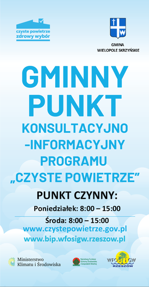 Gminny Punkt konsultacyjno - informacyjny programu "Czyste Powietrze"